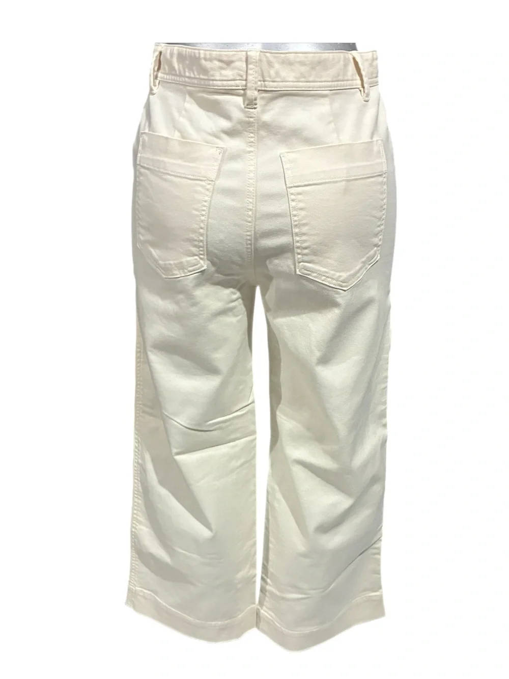 GAP Off-White High-Rise Wide Leg Crop Denim Pants Jeans Size 6 Stretch Bohemian - Picture 13 of 13